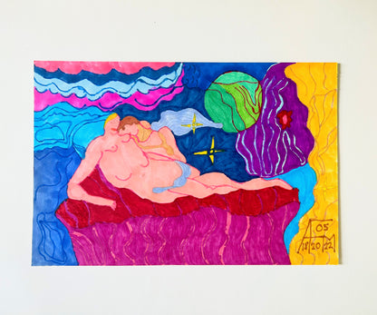 Galactic Reclining Nude Drawing