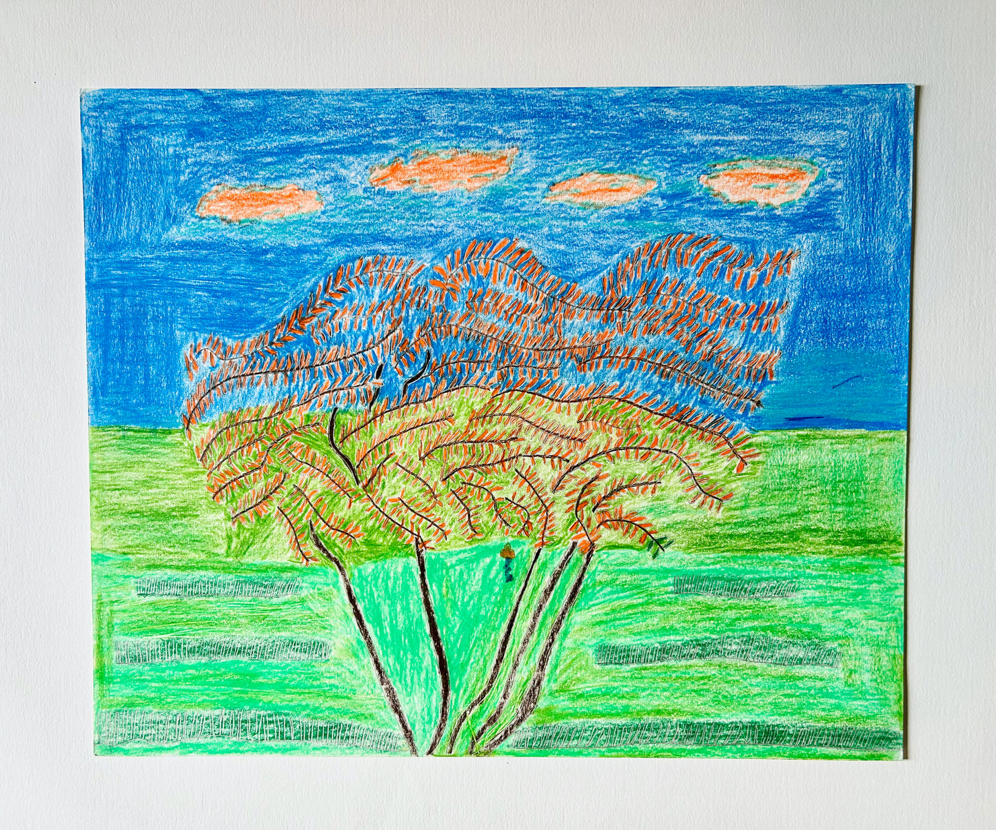 Colored Pencil Tree Landscape