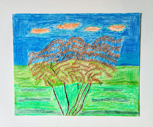 Colored Pencil Tree Landscape