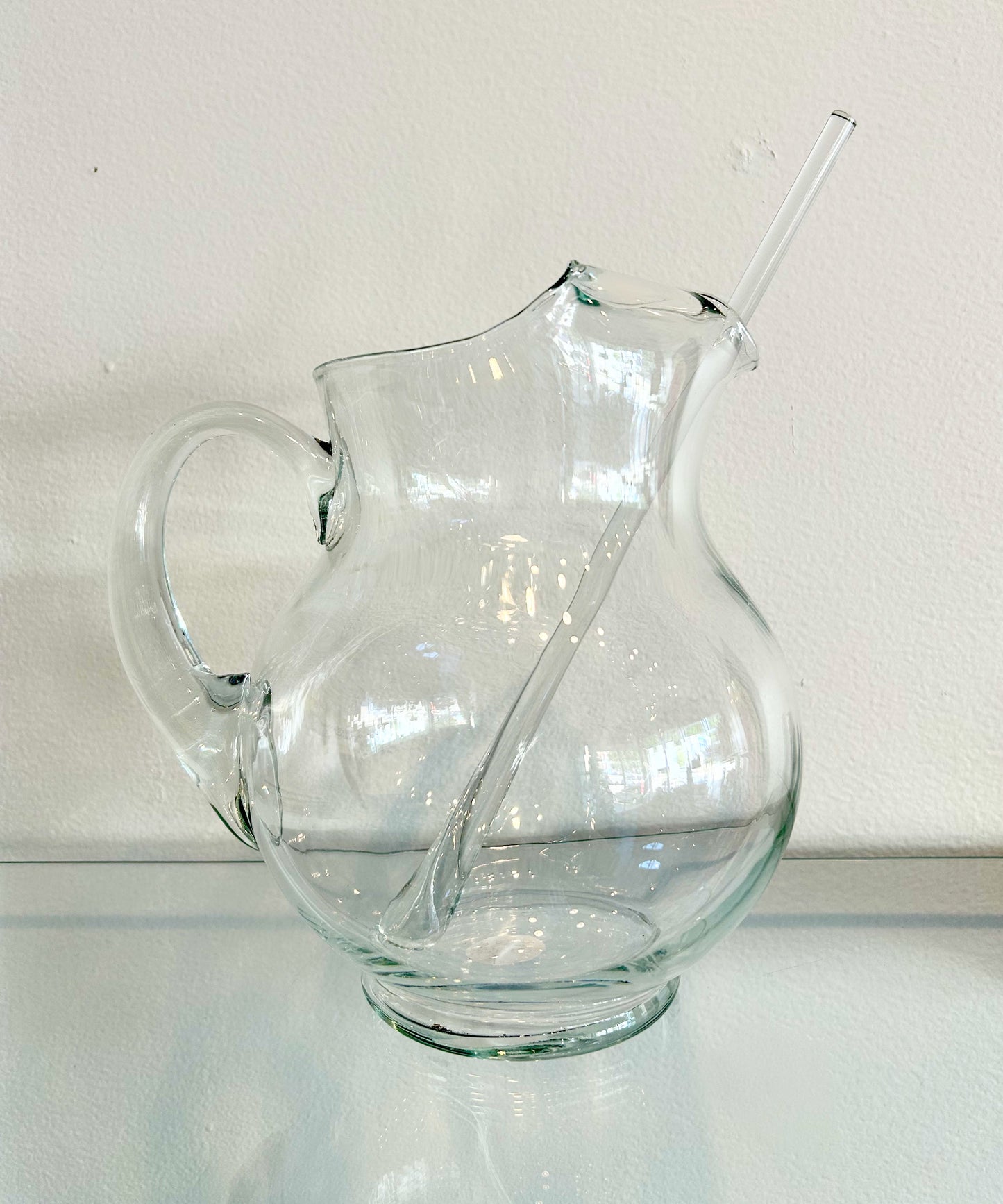 Classic Blown Glass Pitcher with Stirrer